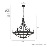 Hunter Perch Point 6-Light Satin Bronze Transitional Led Chandelier