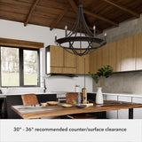 Hunter Perch Point 6-Light Satin Bronze Transitional Led Chandelier