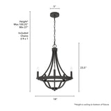 Hunter Perch Point 5-Light Satin Bronze Transitional Led Chandelier