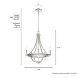 Hunter Perch Point 5-Light Brushed Nickel Transitional Led Chandelier