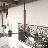 Hunter River Mill 3-Light Matte Black Rustic Led Bare Bulb Chandelier