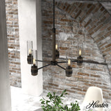 Hunter River Mill 5-Light Matte Black Rustic Led Bare Bulb Chandelier