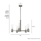 Hunter River Mill 5-Light Brushed Nickel Rustic Led Chandelier