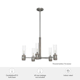 Hunter River Mill 5-Light Brushed Nickel Rustic Led Chandelier