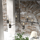 Hunter River Mill 6-Light Brushed Nickel Rustic Led Bare Bulb Chandelier