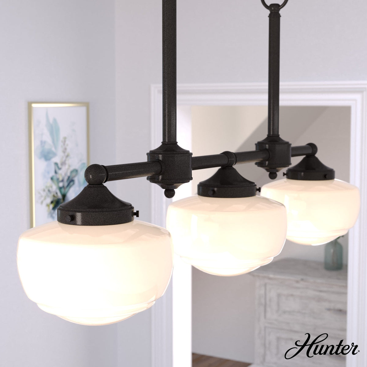 Hunter Saddle Creek 3-Light Satin Bronze Transitional Led Chandelier