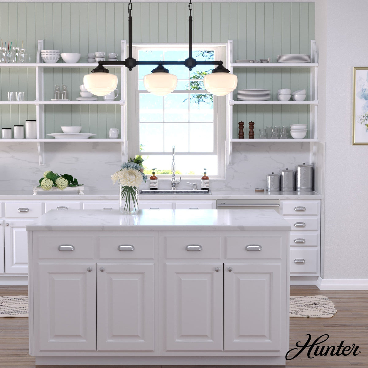 Hunter Saddle Creek 3-Light Satin Bronze Transitional Led Chandelier