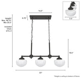 Hunter Saddle Creek 3-Light Satin Bronze Transitional Led Chandelier