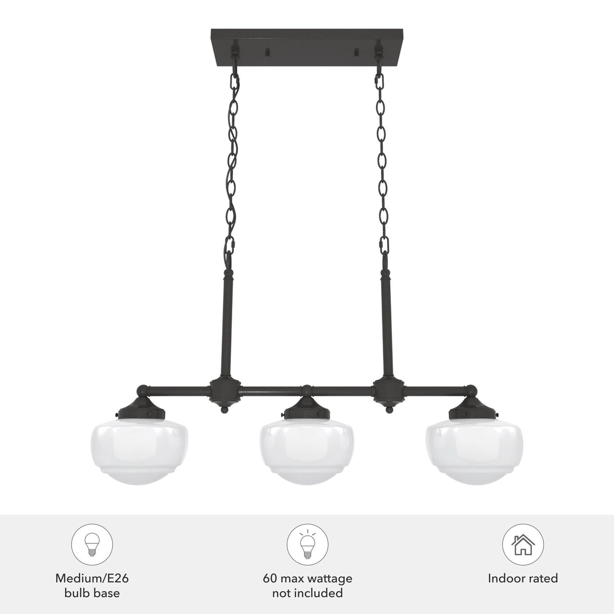 Hunter Saddle Creek 3-Light Satin Bronze Transitional Led Chandelier