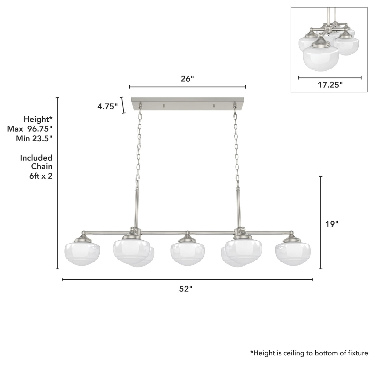 Hunter Saddle Creek 7-Light Brushed Nickel Transitional Led Chandelier