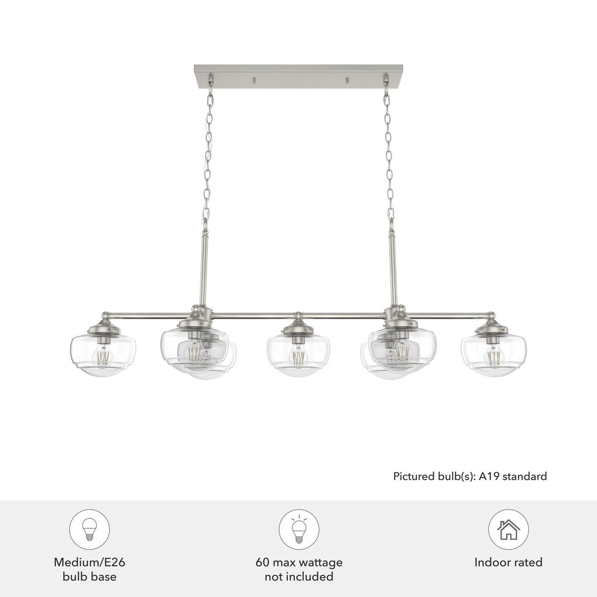 Hunter Saddle Creek 7-Light Brushed Nickel Transitional Led Chandelier
