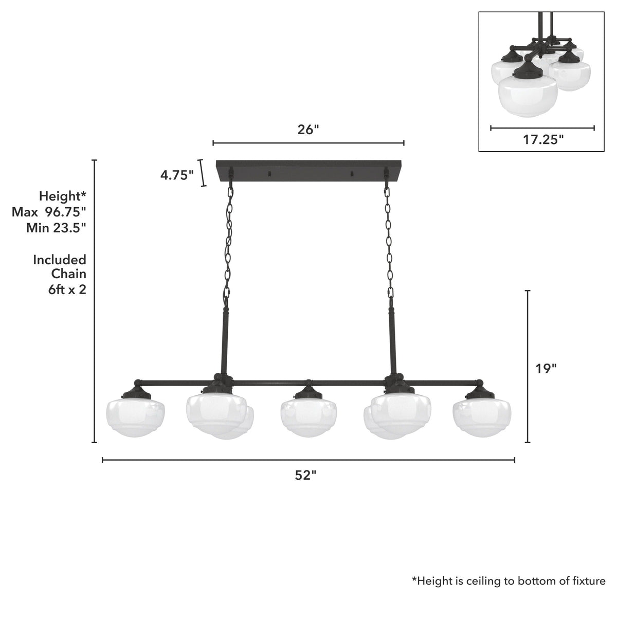 Hunter Saddle Creek 7-Light Satin Bronze Transitional Led Chandelier