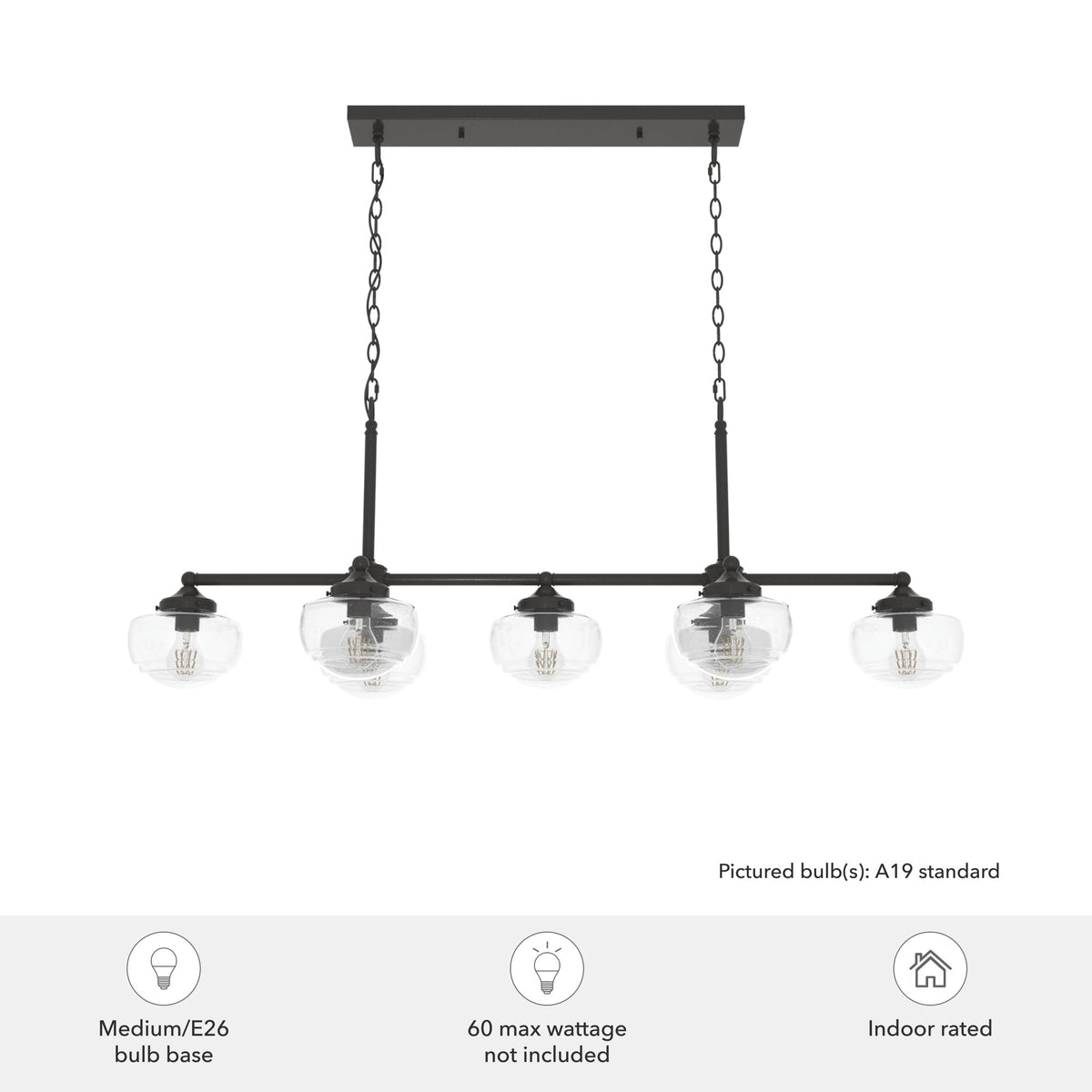 Hunter Saddle Creek 7-Light Satin Bronze Transitional Led Chandelier