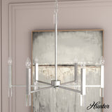 Hunter Sunjai 6-Light Brushed Nickel Modern/Contemporary Led Bare Bulb Chandelier