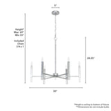 Hunter Sunjai 6-Light Brushed Nickel Modern/Contemporary Led Bare Bulb Chandelier