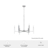 Hunter Sunjai 6-Light Brushed Nickel Modern/Contemporary Led Bare Bulb Chandelier