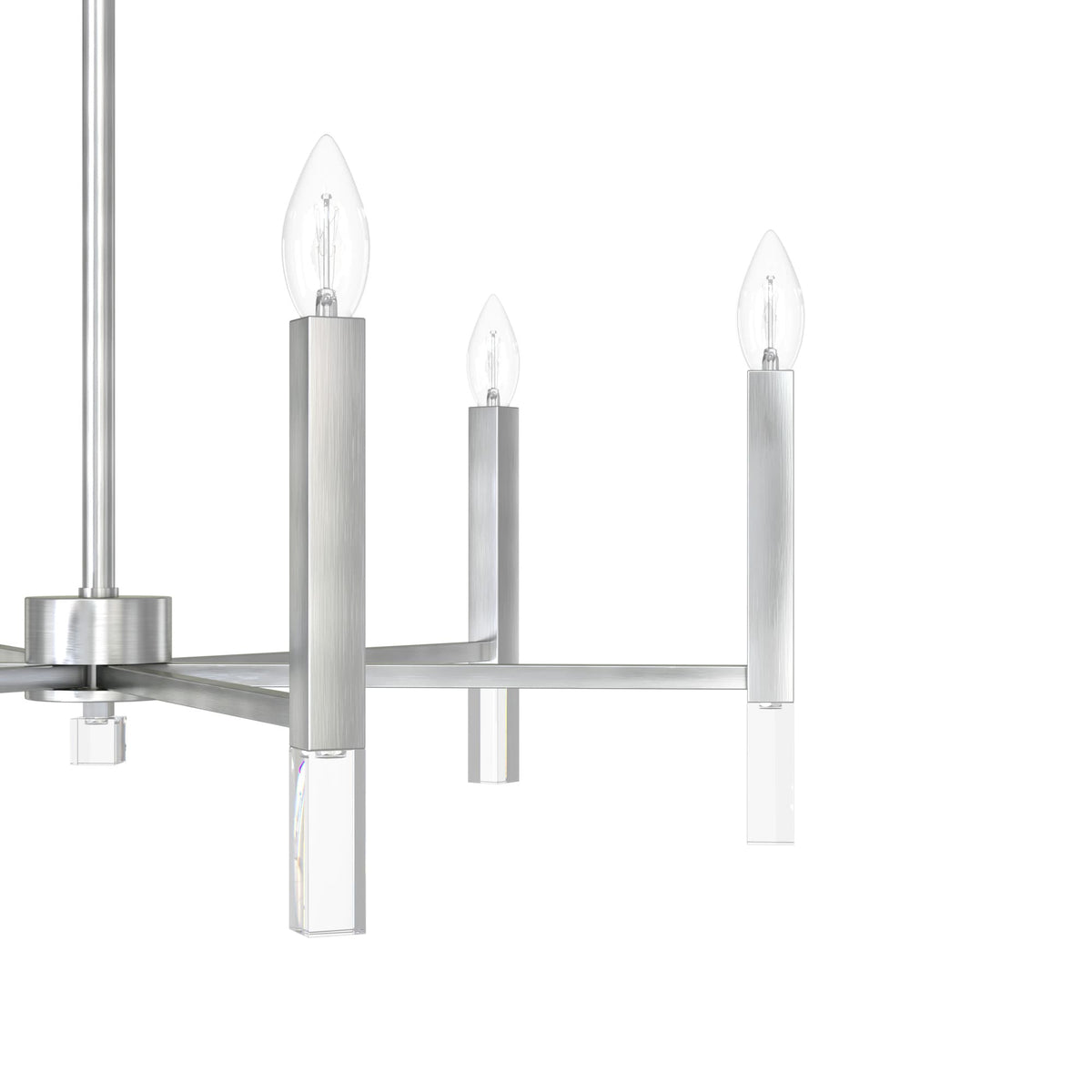 Hunter Sunjai 6-Light Brushed Nickel Modern/Contemporary Led Bare Bulb Chandelier