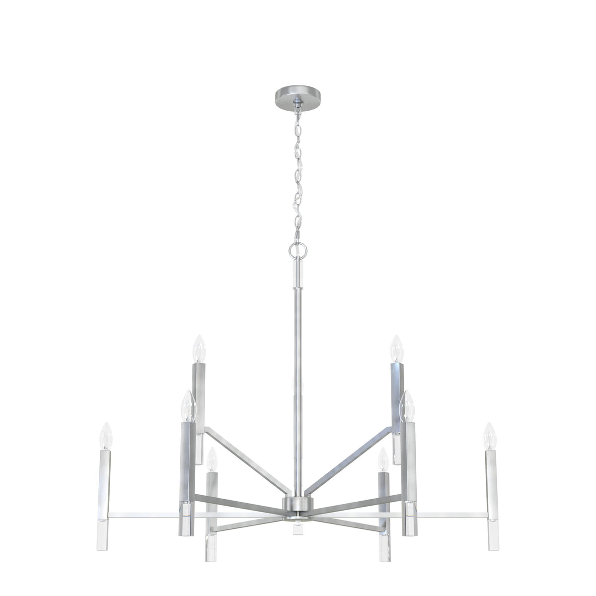 Hunter Sunjai 9-Light Brushed Nickel Modern/Contemporary Led Bare Bulb Chandelier
