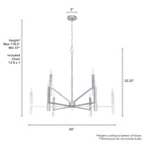 Hunter Sunjai 9-Light Brushed Nickel Modern/Contemporary Led Bare Bulb Chandelier