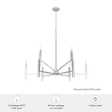 Hunter Sunjai 9-Light Brushed Nickel Modern/Contemporary Led Bare Bulb Chandelier