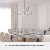 Hunter Sunjai 9-Light Brushed Nickel Modern/Contemporary Led Bare Bulb Chandelier
