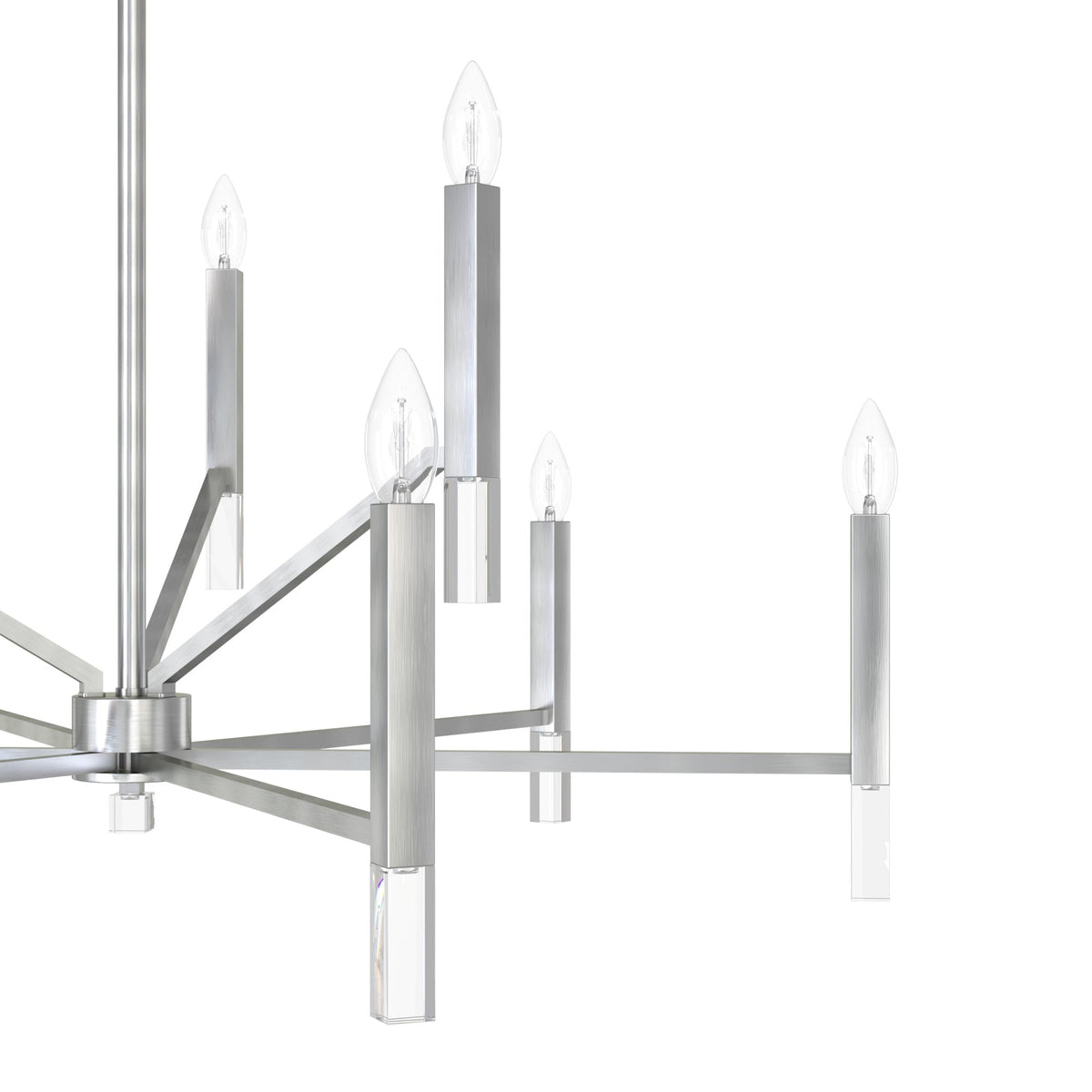 Hunter Sunjai 9-Light Brushed Nickel Modern/Contemporary Led Bare Bulb Chandelier