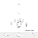 Hunter Kerrison 8-Light Brushed Nickel Transitional Led Chandelier