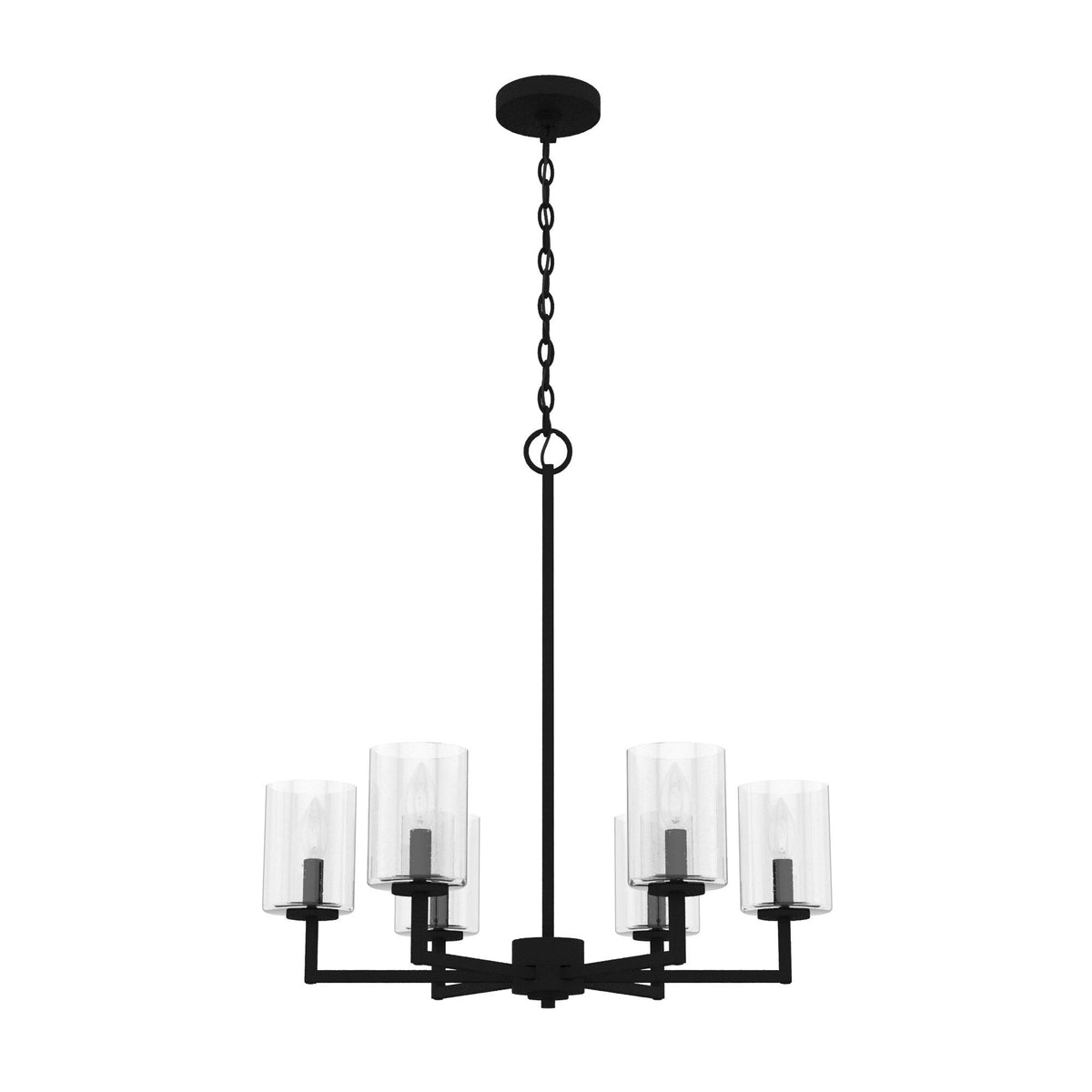 Hunter Kerrison 6-Light Satin Black Transitional Led Chandelier