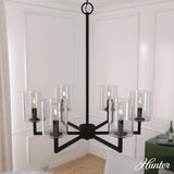 Hunter Kerrison 6-Light Satin Black Transitional Led Chandelier