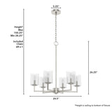 Hunter Kerrison 6-Light Brushed Nickel Transitional Led Chandelier