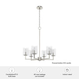 Hunter Kerrison 6-Light Brushed Nickel Transitional Led Chandelier