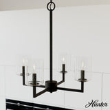 Hunter Kerrison 4-Light Satin Black Transitional Led Chandelier
