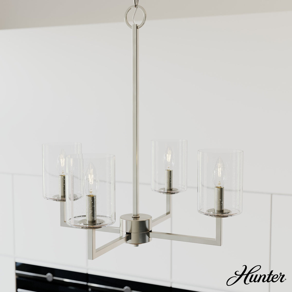 Hunter Kerrison 4-Light Brushed Nickel Transitional Led Chandelier