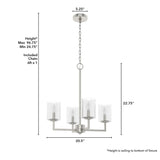 Hunter Kerrison 4-Light Brushed Nickel Transitional Led Chandelier