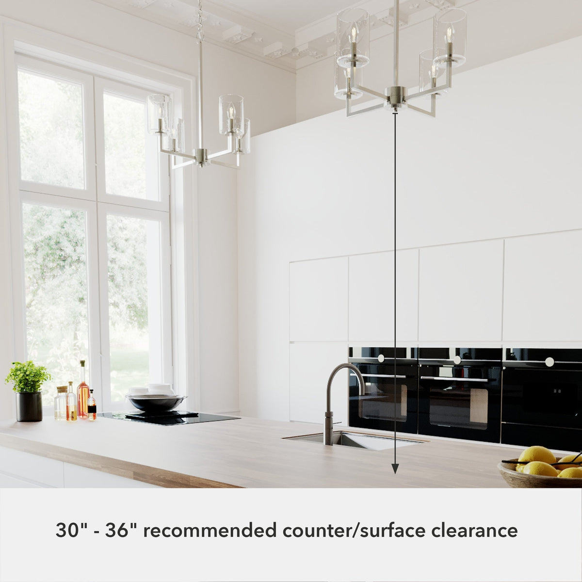 Hunter Kerrison 4-Light Brushed Nickel Transitional Led Chandelier