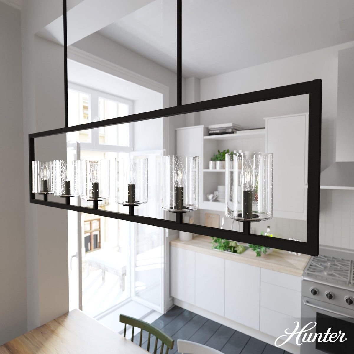 Hunter Kerrison 6-Light Satin Black Modern/Contemporary Led Chandelier