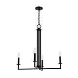 Hunter Bearden 4-Light Satin Black Transitional Led Bare Bulb Chandelier