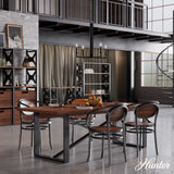 Hunter Bearden 4-Light Satin Black Transitional Led Bare Bulb Chandelier