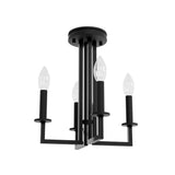 Hunter Bearden 4-Light Satin Black Transitional Led Bare Bulb Chandelier