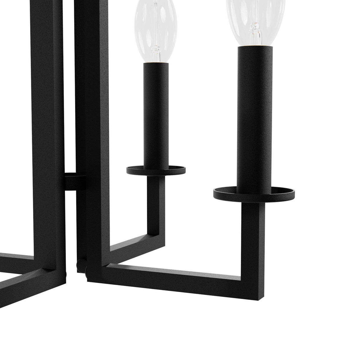 Hunter Bearden 4-Light Satin Black Transitional Led Bare Bulb Chandelier