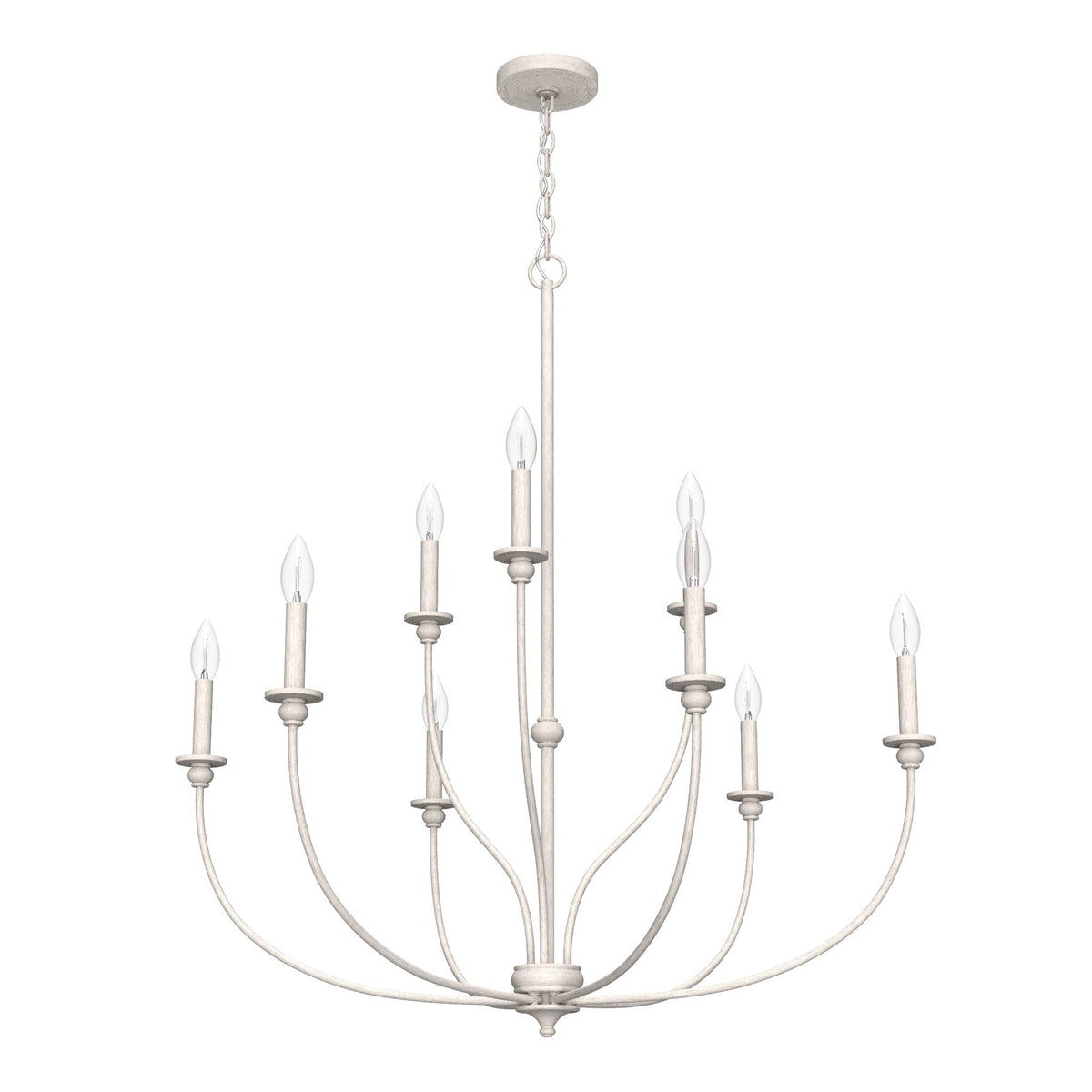 Hunter Southcrest 9-Light Distressed White Transitional Led Chandelier