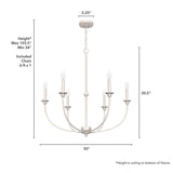 Hunter Southcrest 6-Light Distressed White Transitional Led Chandelier