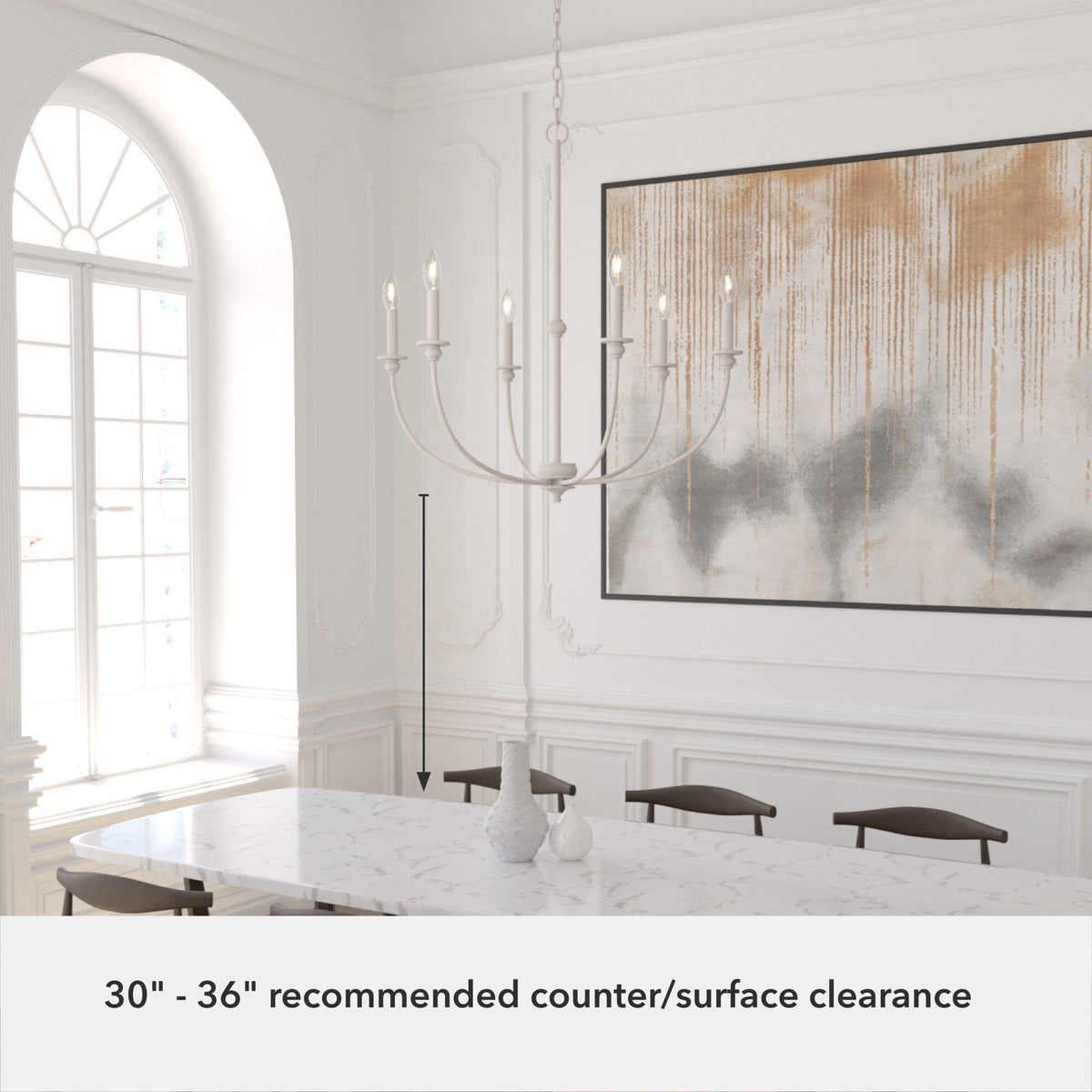 Hunter Southcrest 6-Light Distressed White Transitional Led Chandelier