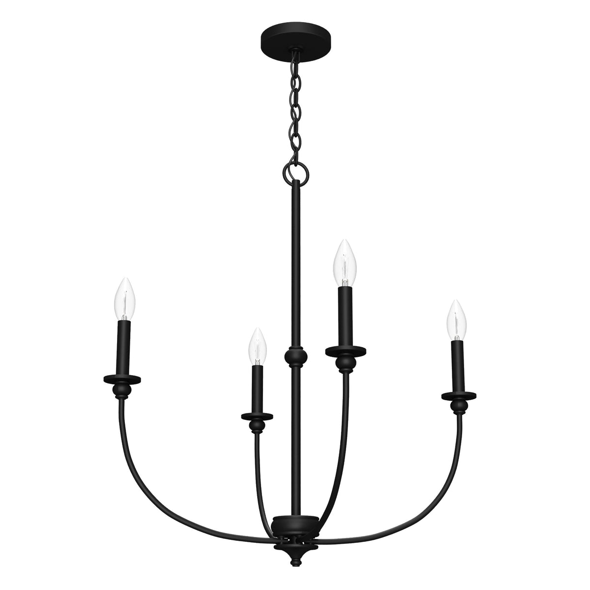 Hunter Southcrest 4-Light Matte Black Transitional Led Chandelier