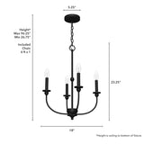 Hunter Southcrest 4-Light Matte Black Transitional Led Chandelier