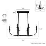 Hunter Southcrest 6-Light Matte Black Transitional Led Chandelier
