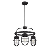 Hunter Starklake 3-Light Matte Bronze Industrial Led Cage Chandelier