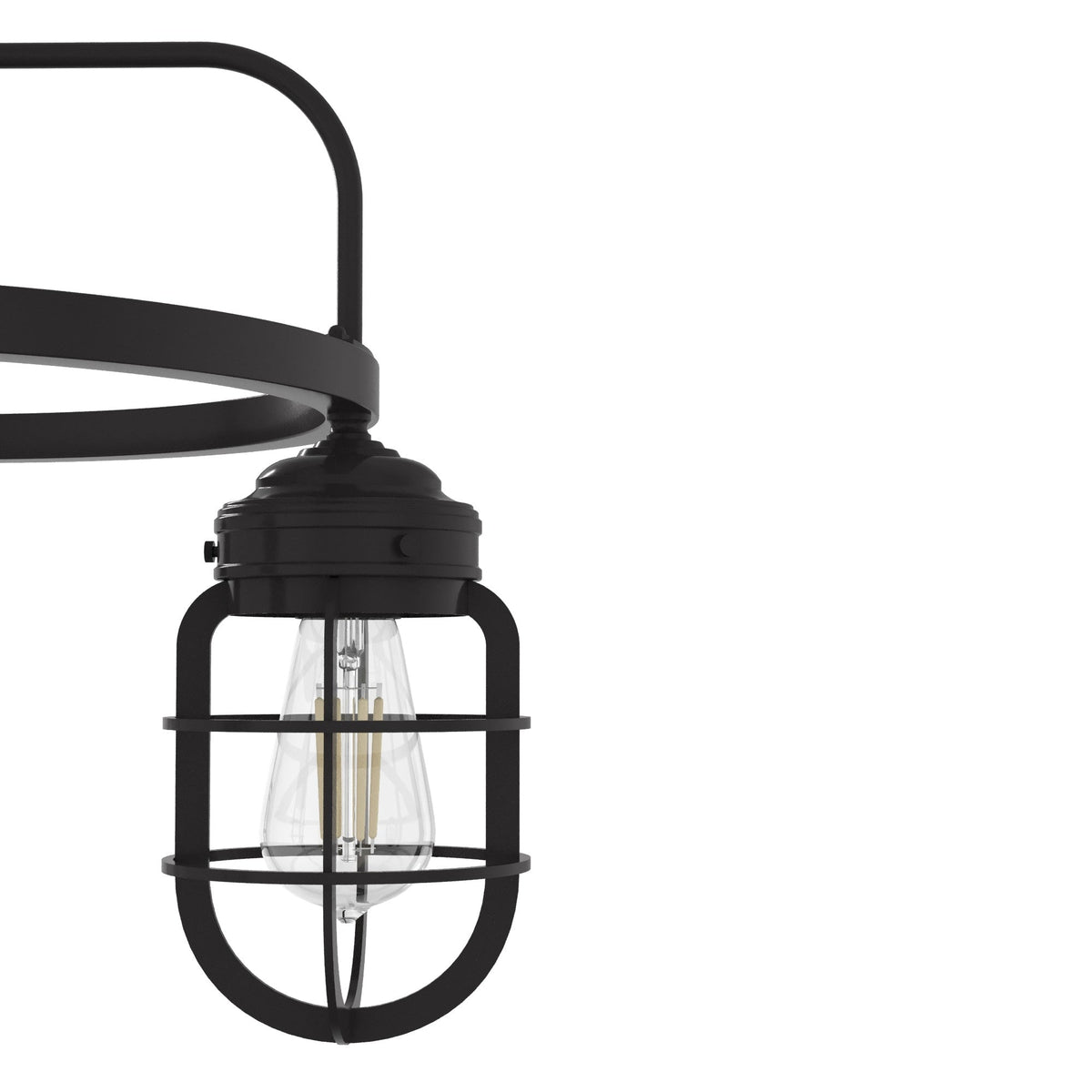 Hunter Starklake 3-Light Matte Bronze Industrial Led Cage Chandelier