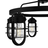 Hunter Starklake 6-Light Matte Black Industrial Led Cage Chandelier