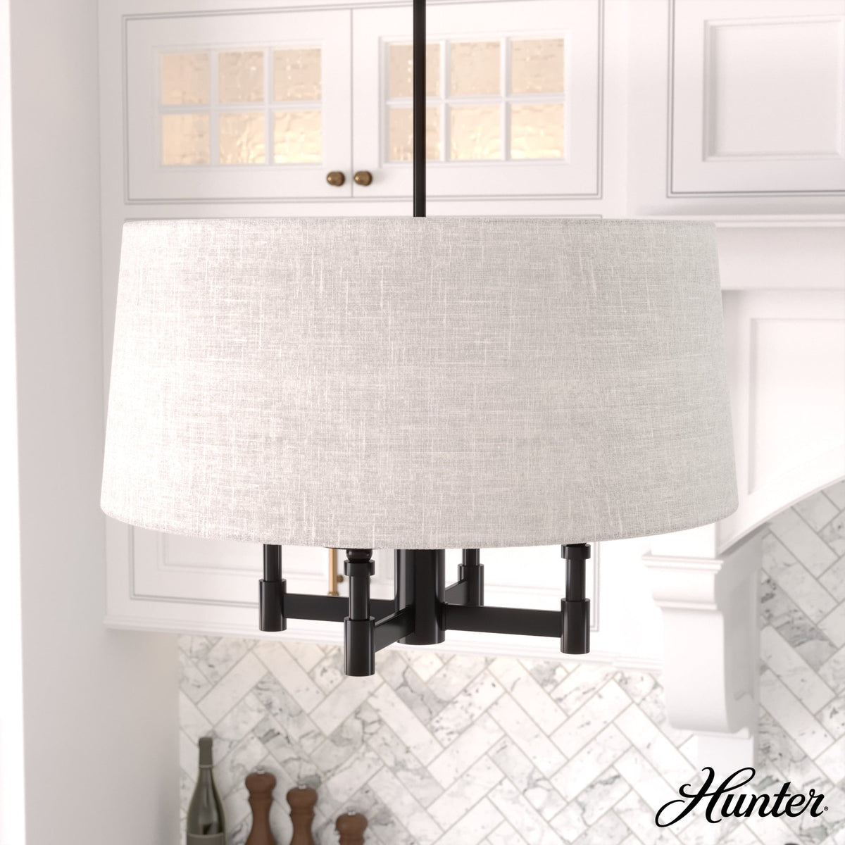 Hunter Briargrove 4-Light Matte Black Transitional Led Chandelier